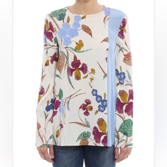 Diane VonFurstenberg Silk Floral Print Blouse - Picture 1 of 8
